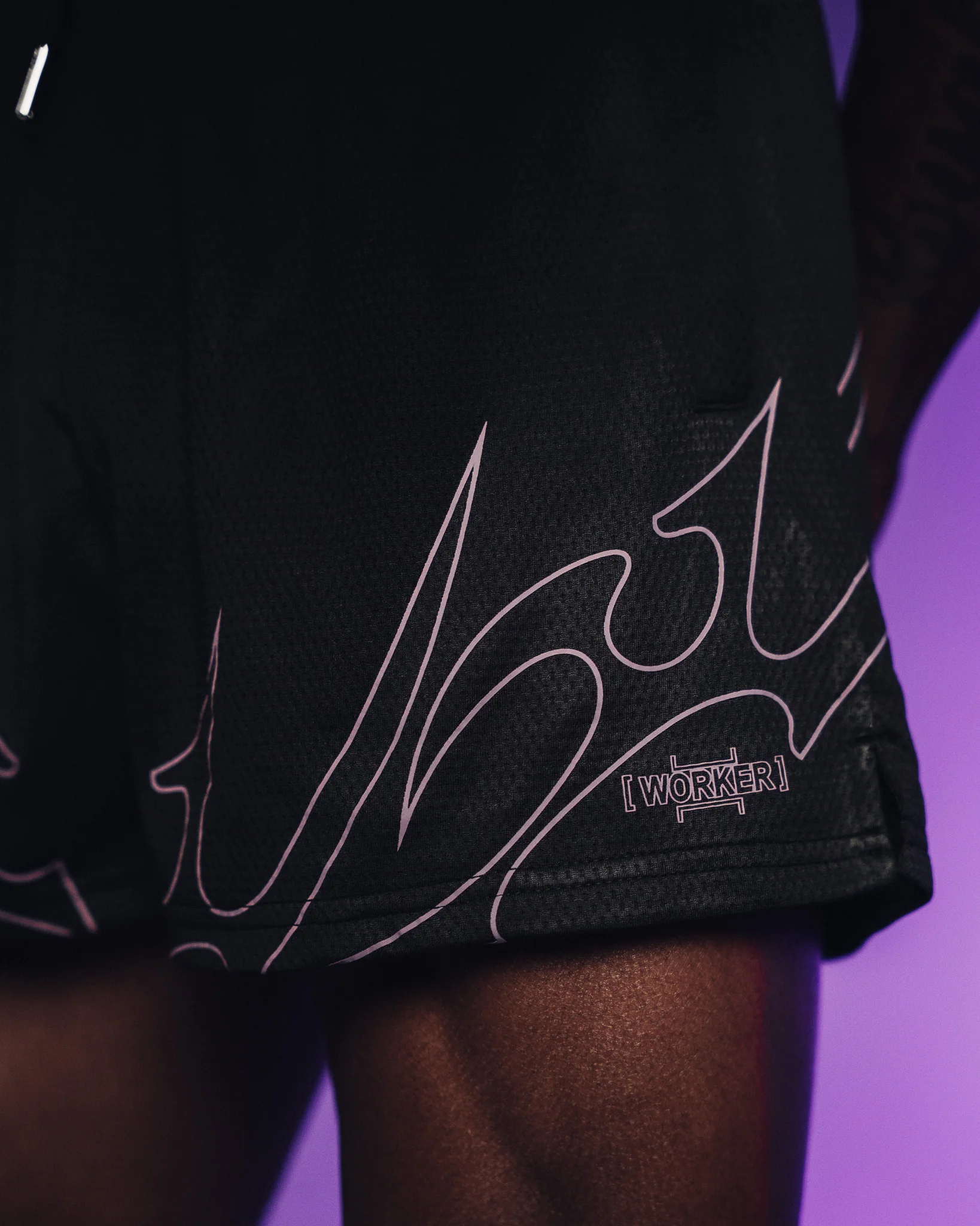 Black/Purple Tribal Flame Premium Performance Short - Image 4