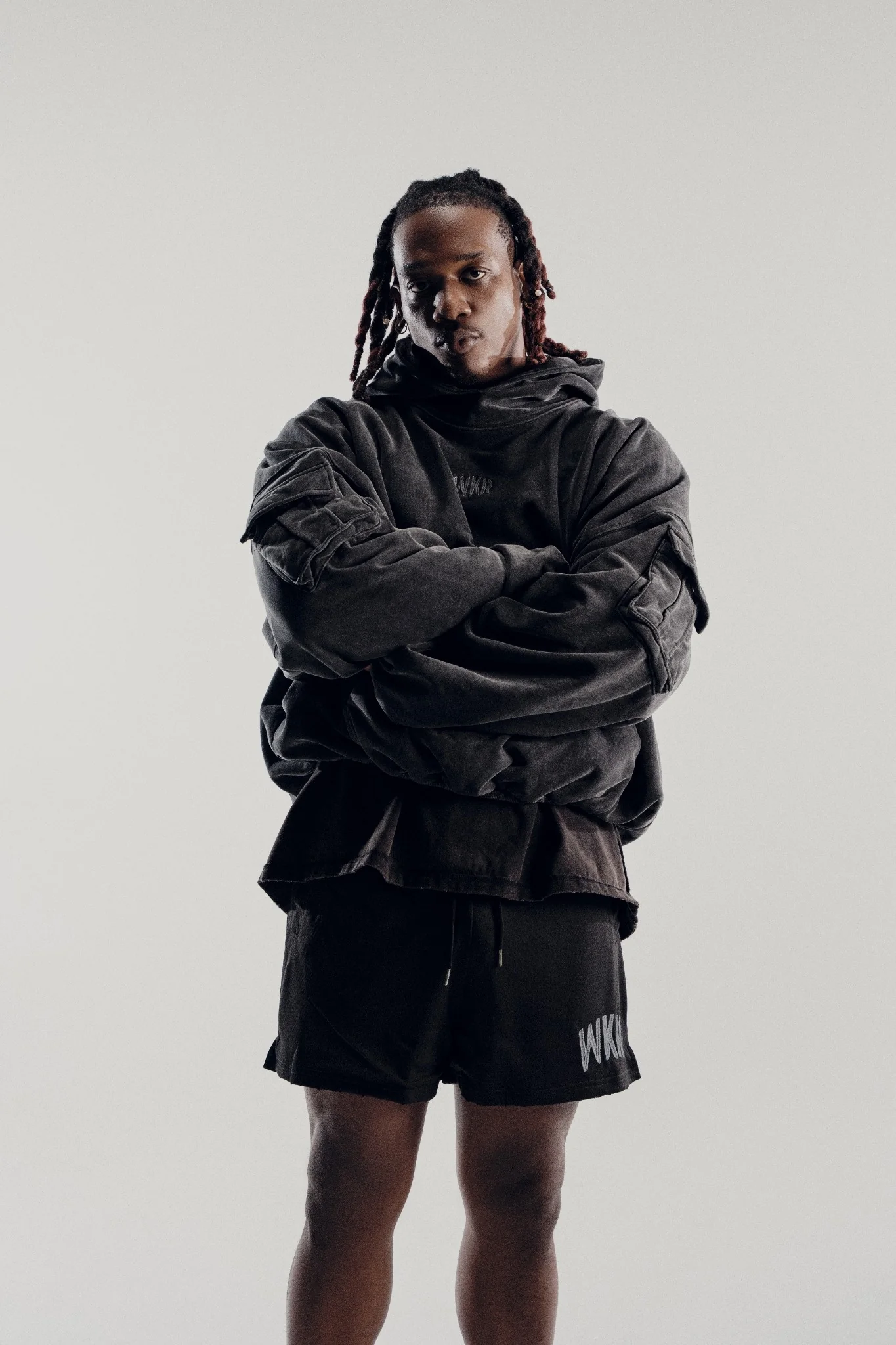 Vintage Black WKR Heavyweight Double Layered Utility Hoodie  - SS1 - Image 6